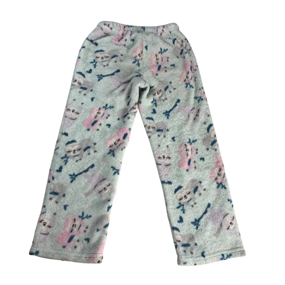 Wonder Nation Girls Fleece Pajama Pants Size S 6-6X Sloth Print Flame‎ Resistant